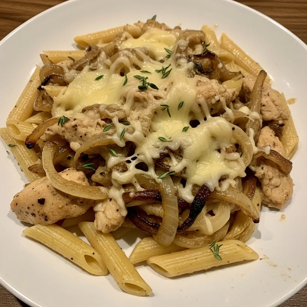 One Pot French Onion Chicken Pasta