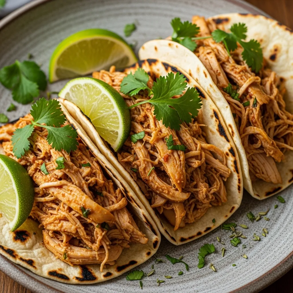 Slow Cooker Pulled Chicken Tacos
