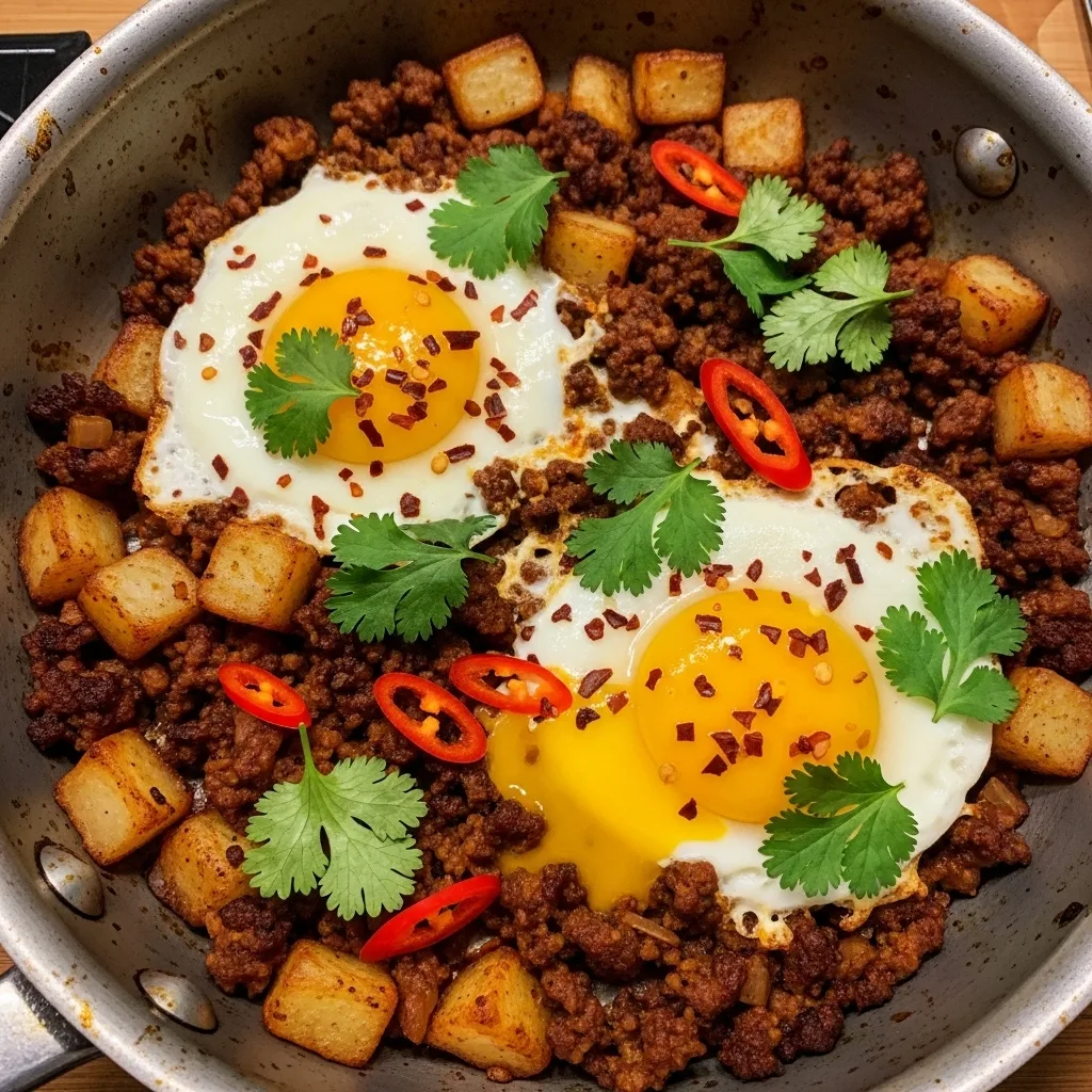 Beef Chorizo Breakfast Skillet