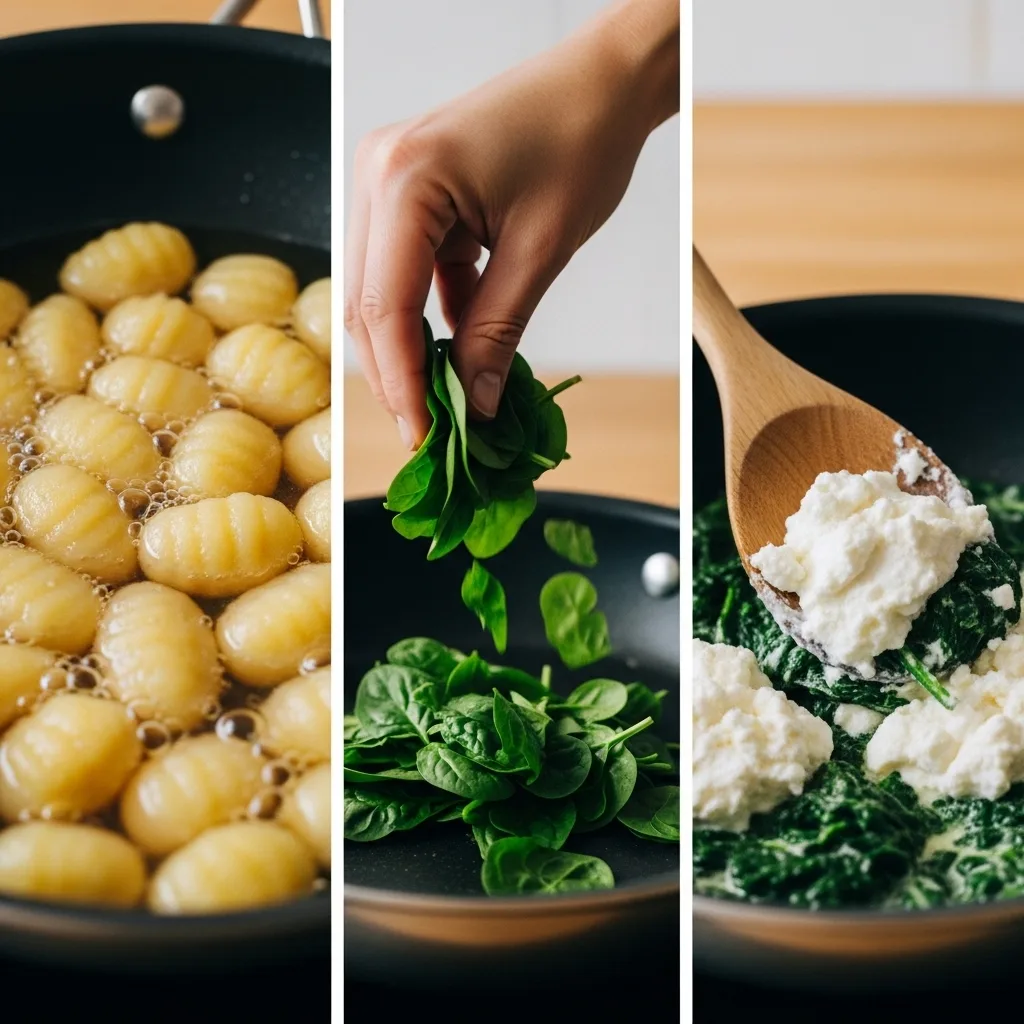 One Pot Spinach Ricotta Gnocchi