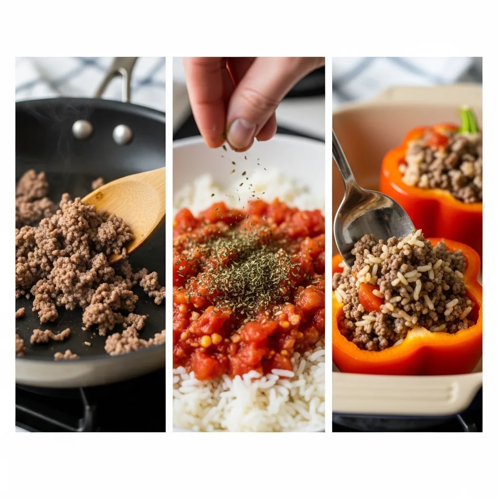 Beef Stuffed Bell Peppers