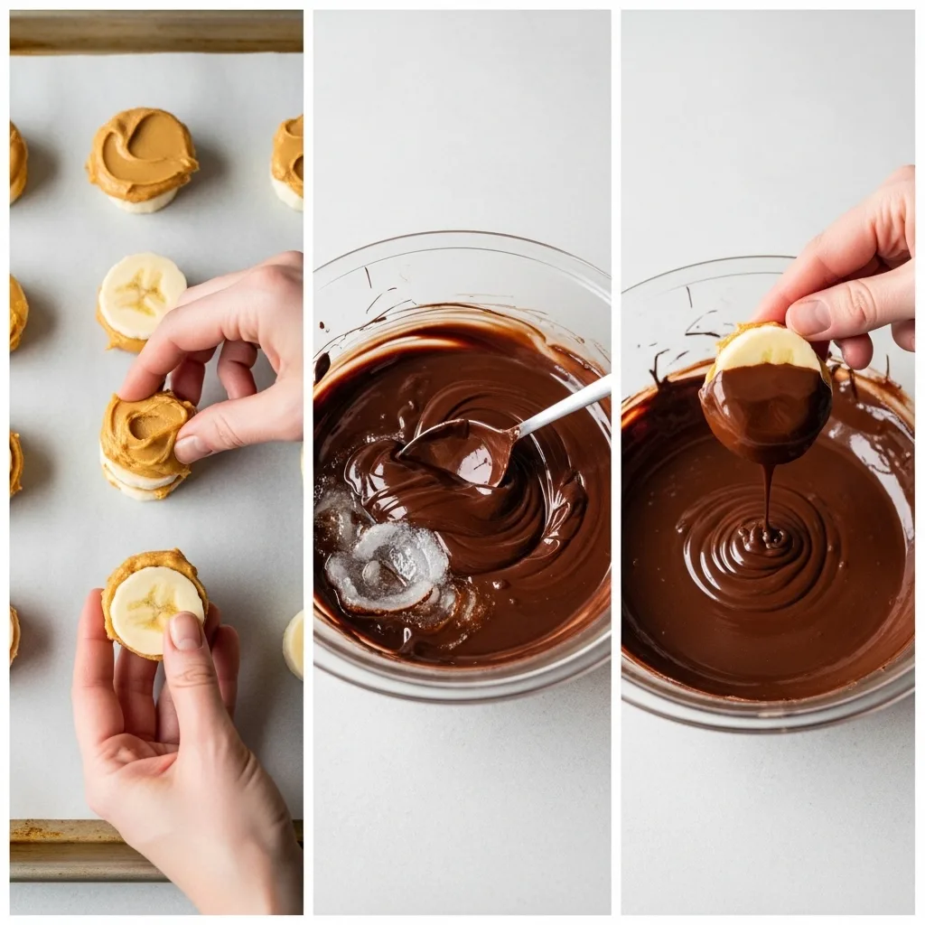 frozen banana bites with chocolate