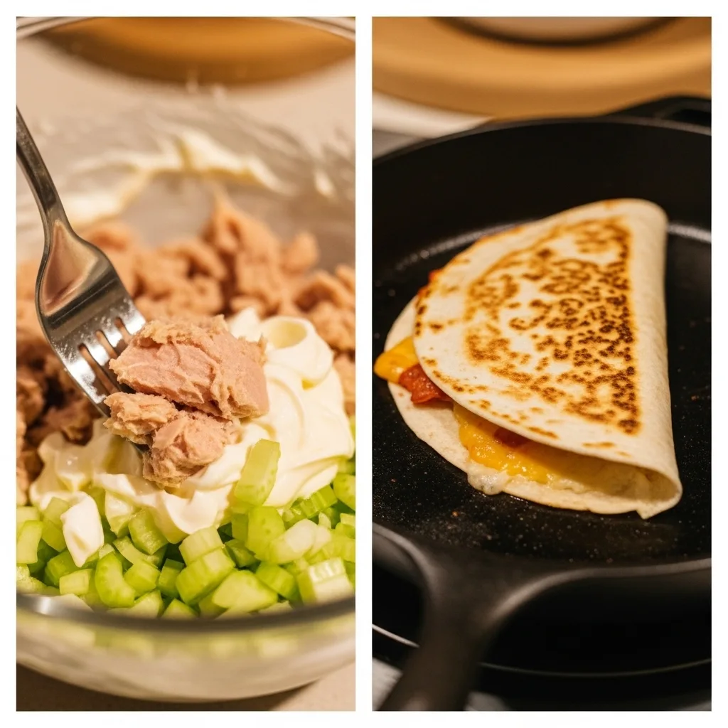 Tuna Melt Quesadillas