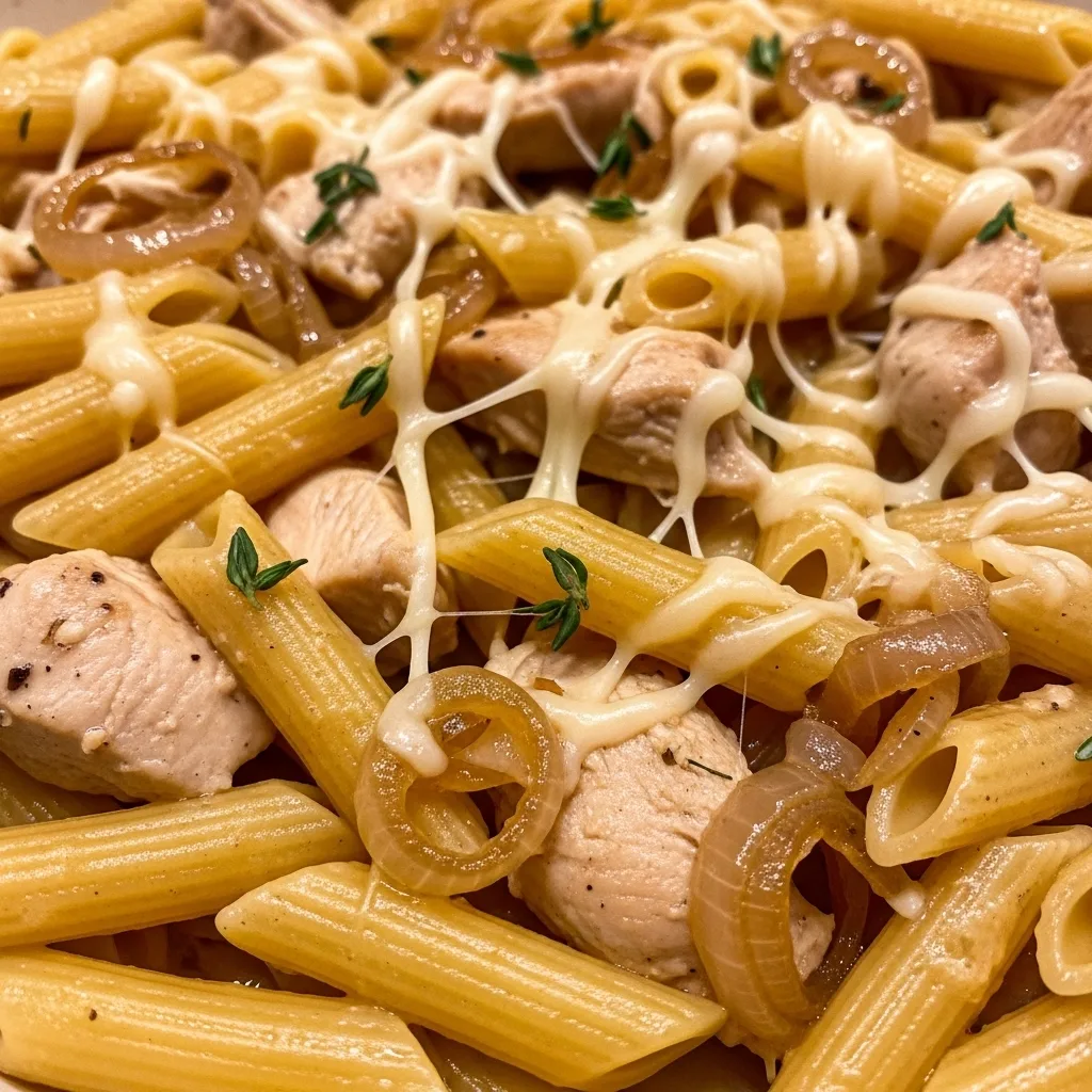 One Pot French Onion Chicken Pasta