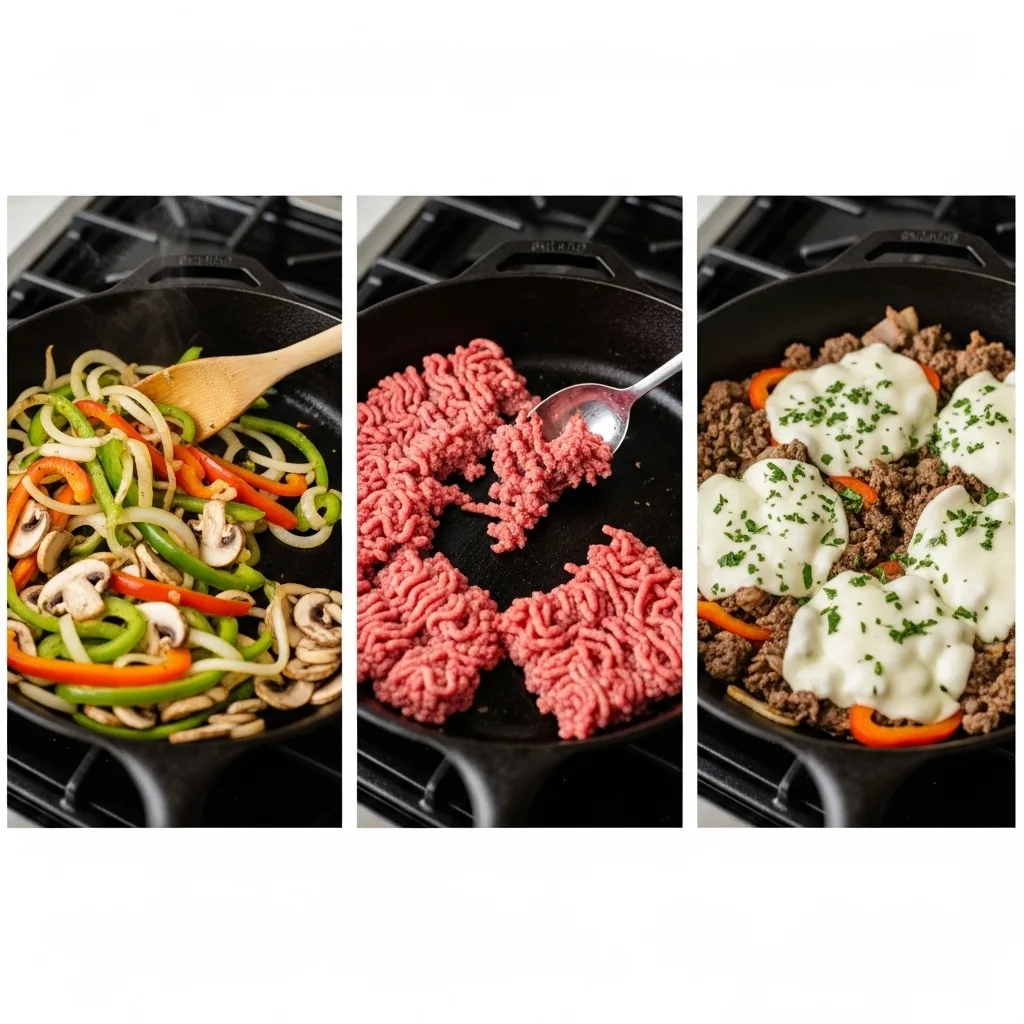 Philly Cheesesteak Skillet