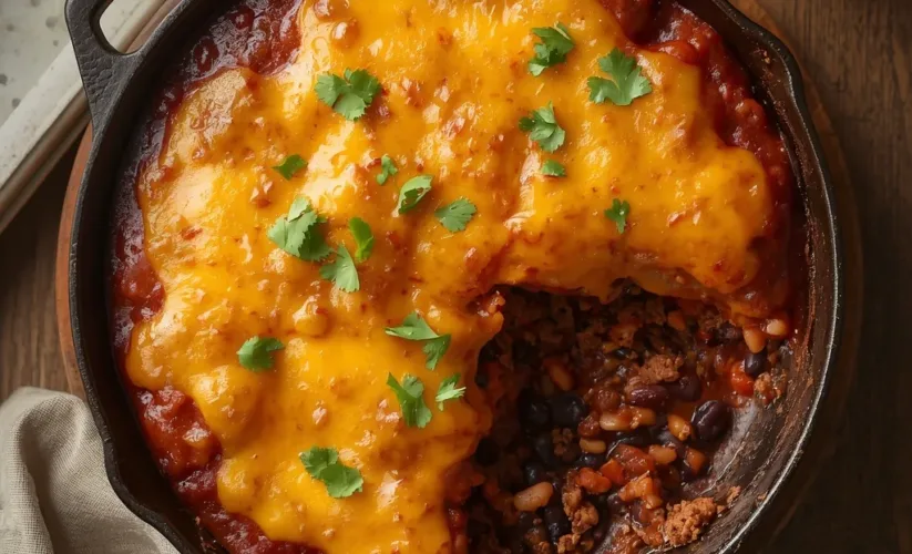 Cheesy Black Bean and Ground Beef Skillet: Easy 30-Minute Dinner