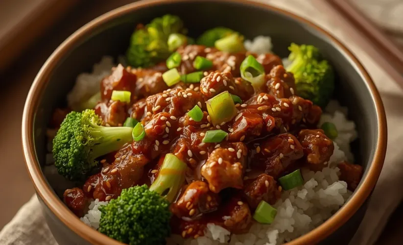 Lazy Beef and Broccoli Rice Bowl