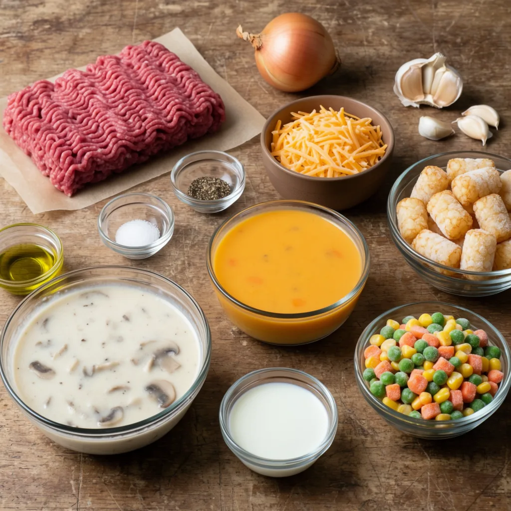 Lazy Tater Tot Casserole with Ground Beef