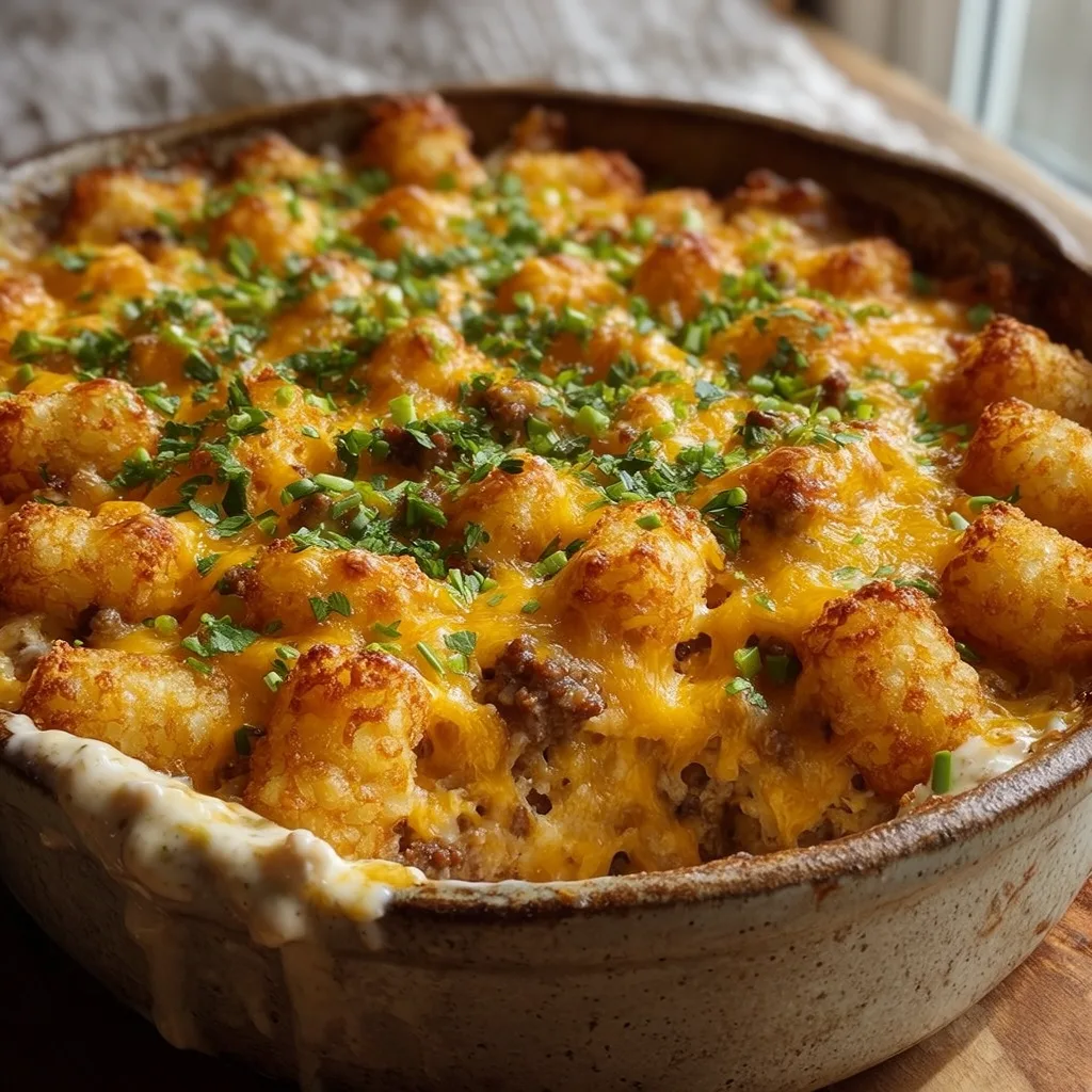 Lazy Tater Tot Casserole with Ground Beef