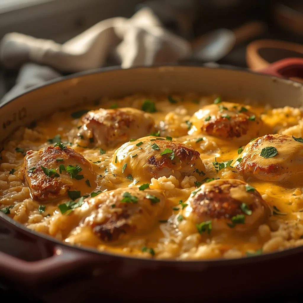 One-Pot Cheesy Chicken and Rice