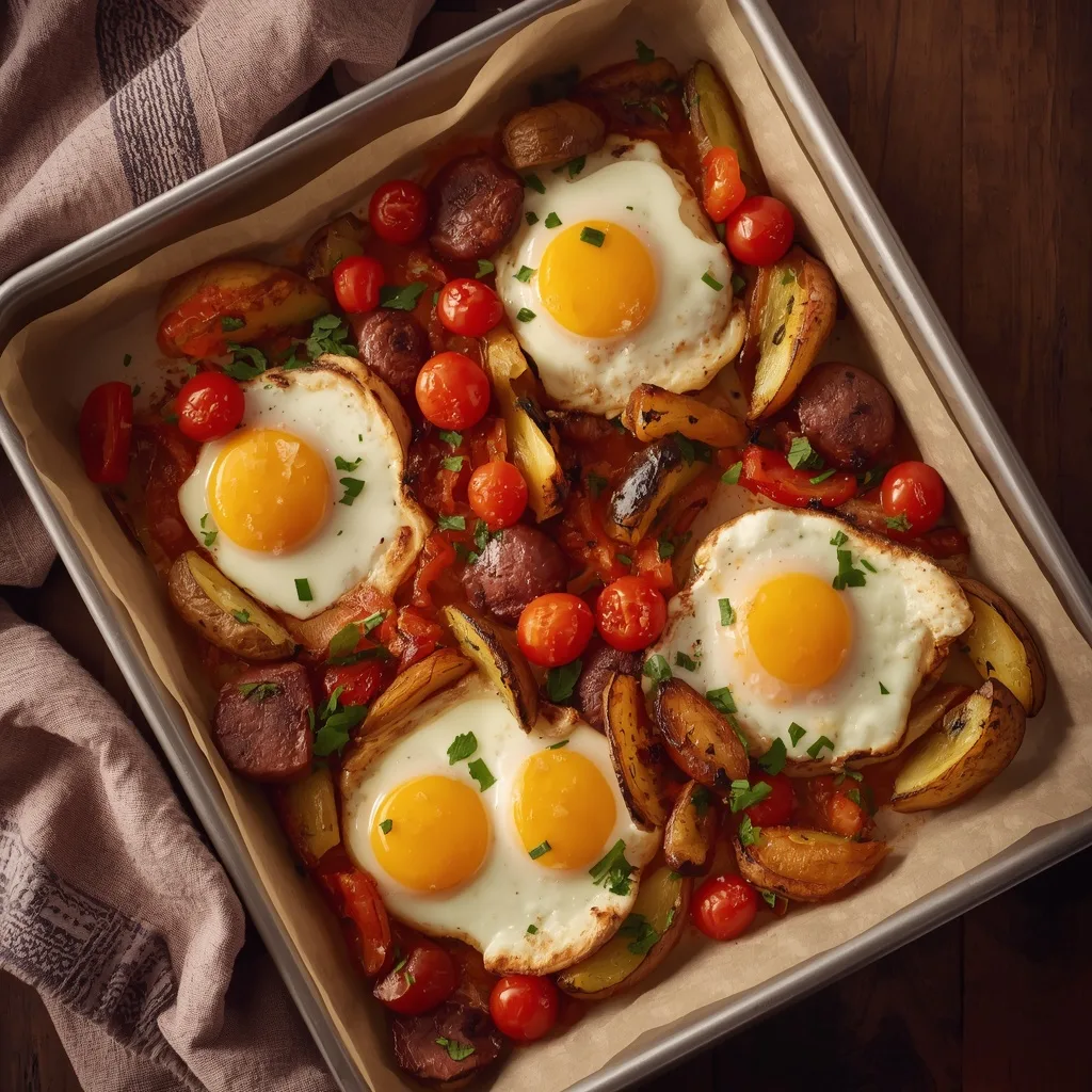 Sheet Pan Eggs and Veggies For Dinner: Easy 30-Minute One Pan Meal