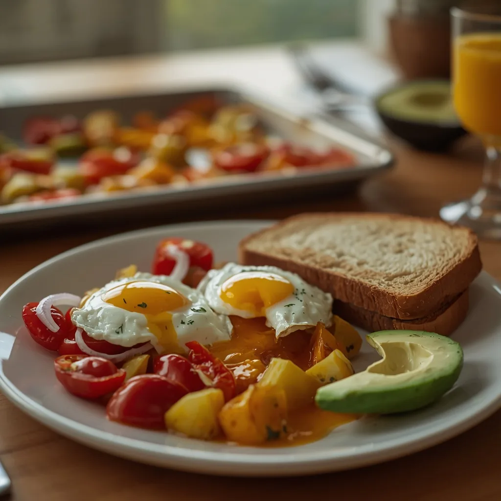 Sheet Pan Eggs and Veggies For Dinner: Easy 30-Minute One Pan Meal 2 sheet pan eggs and veggies