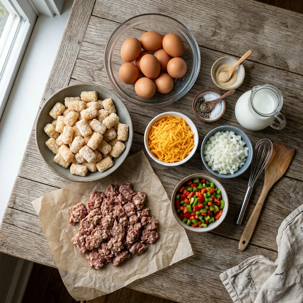 Tater Tot Breakfast Casserole Halal Sausage 6 Tater Tot Breakfast Casserole Halal Sausage
